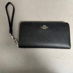Coach black large wristlet wallet